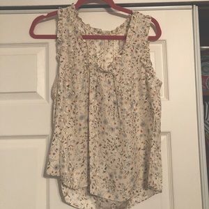 Rebecca Taylor, Floral Silk Ruffle tank, Size Medium, Very Light weight, NWOT.